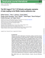 The 2012 August 27 Mw7.3 El Salvador earthquake: expression of weak coupling on the Middle America subduction zone.